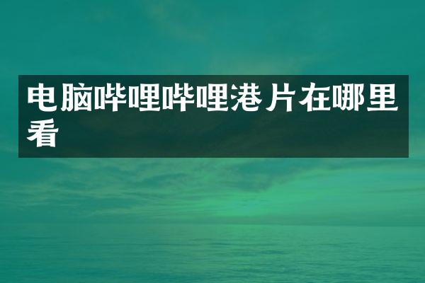 电脑哔哩哔哩港片在哪里看