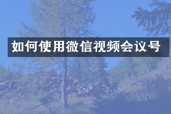 如何使用微信视频会议号