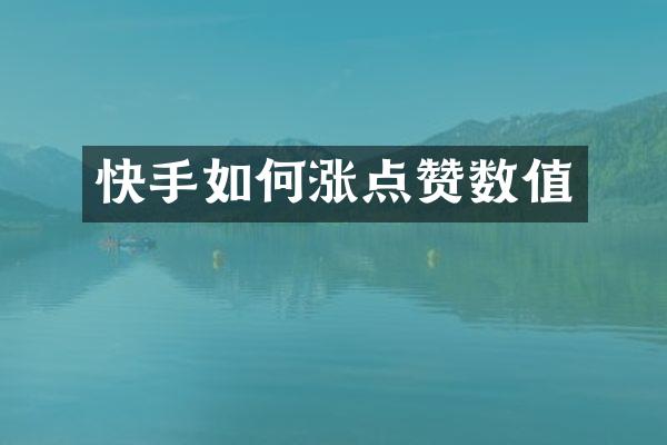 快手如何涨点赞数值