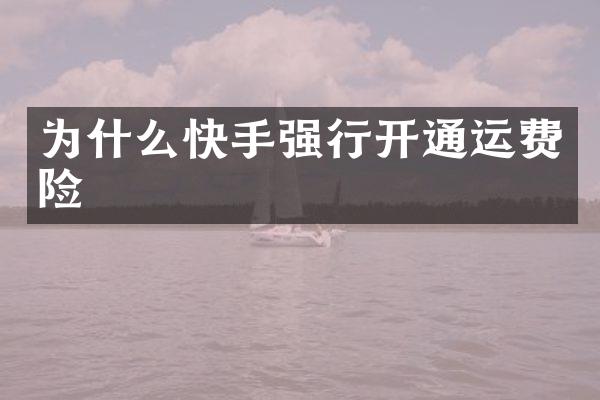 为什么快手强行开通运费险