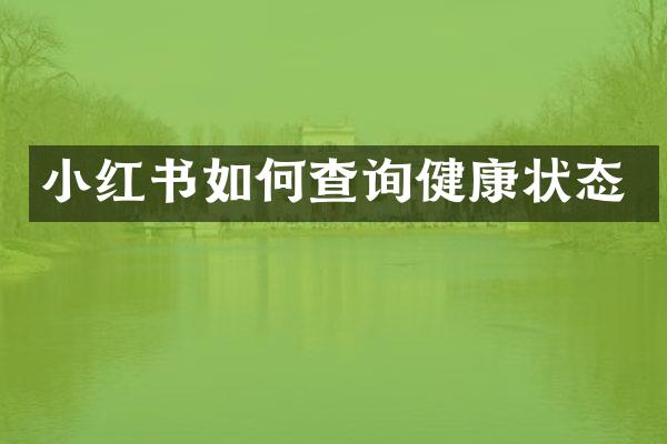 小红书如何查询健康状态