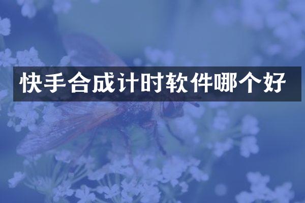 快手合成计时软件哪个好