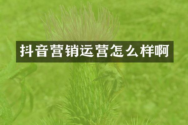 抖音营销运营怎么样啊