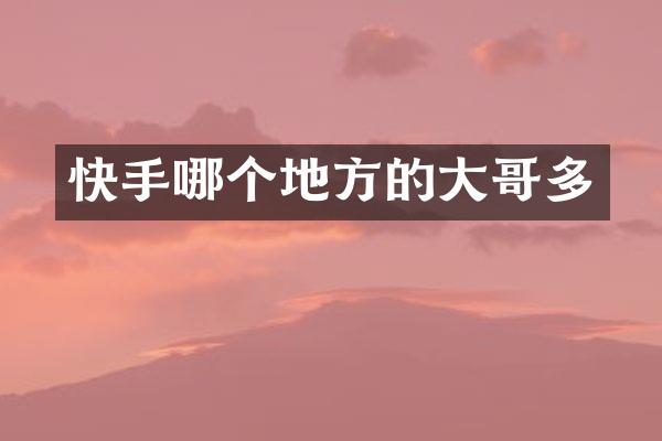 快手哪个地方的大哥多