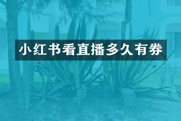 小红书看直播多久有券