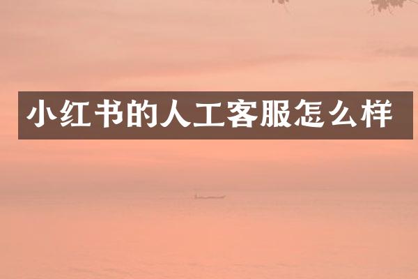 小红书的人工客服怎么样