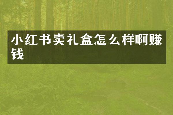 小红书卖礼盒怎么样啊赚钱