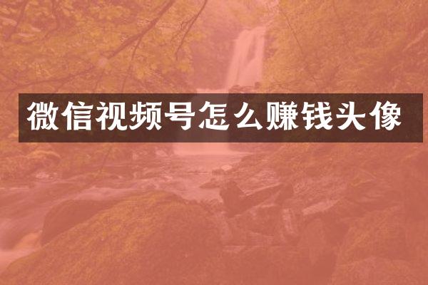 微信视频号怎么赚钱头像