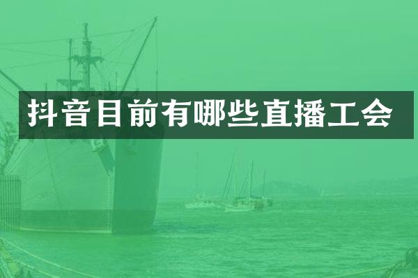 抖音目前有哪些直播工会