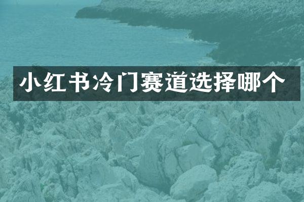 小红书冷门赛道选择哪个