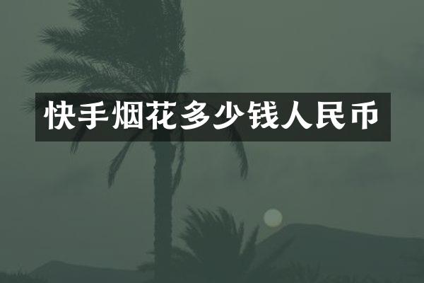 快手多少钱