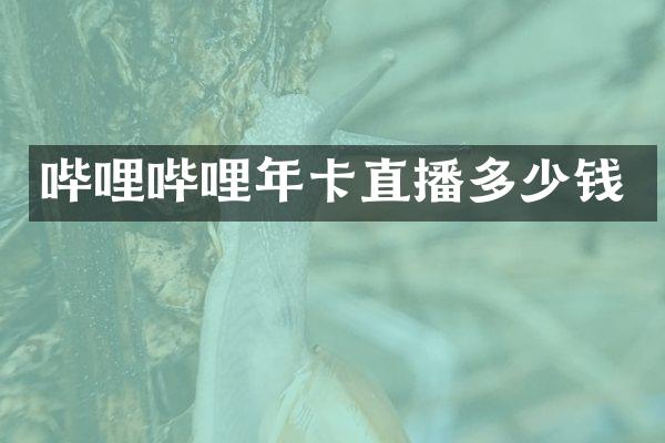 哔哩哔哩年卡直播多少钱
