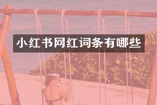 小红书网红词条有哪些
