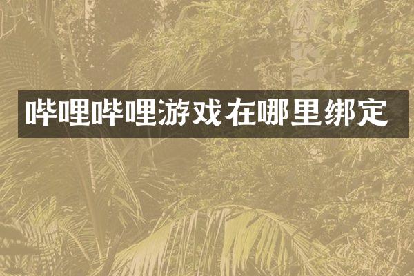 哔哩哔哩游戏在哪里绑定