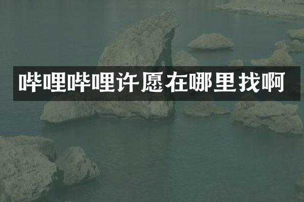 哔哩哔哩许愿在哪里找啊