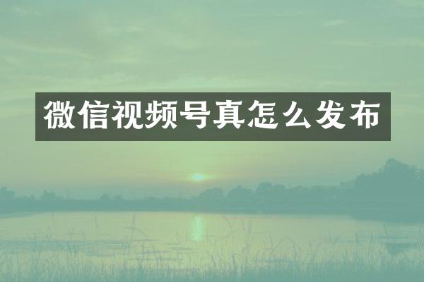 微信视频号真怎么发布