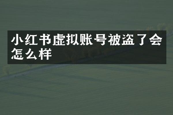 小红书虚拟账号被盗了会怎么样