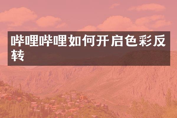 哔哩哔哩如何开启色彩反转