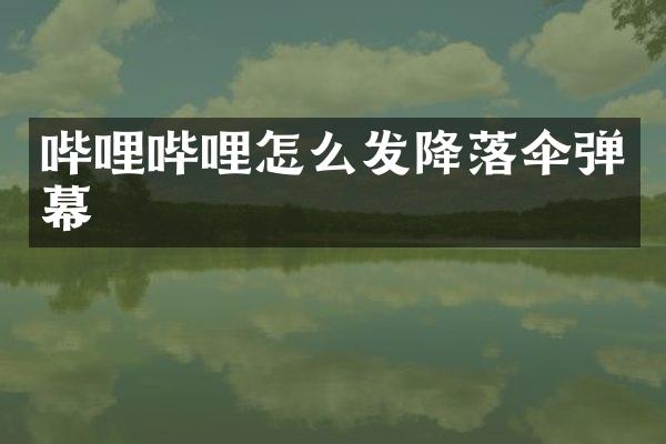 哔哩哔哩怎么发降落伞弹幕