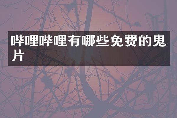 哔哩哔哩有哪些免费的鬼片