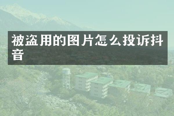 被盗用的图片怎么投诉抖音