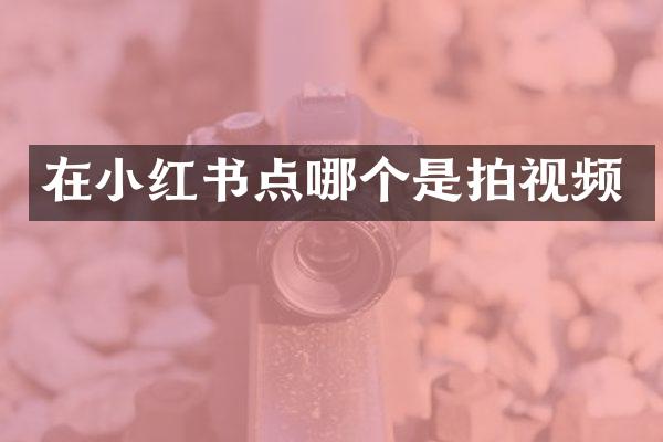 在小红书点哪个是拍视频