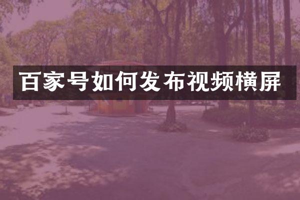 百家号如何发布视频横屏