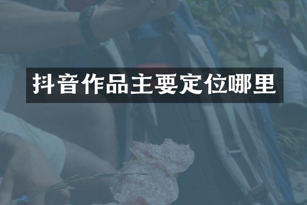 抖音作品主要定位哪里