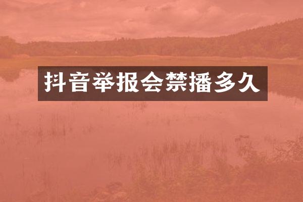 抖音举报会多久