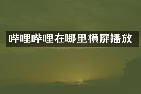 哔哩哔哩在哪里横屏播放