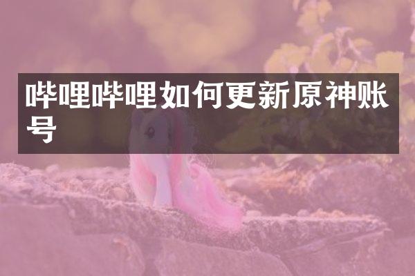 哔哩哔哩如何更新原神账号