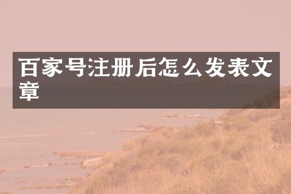 百家号注册后怎么发表文章