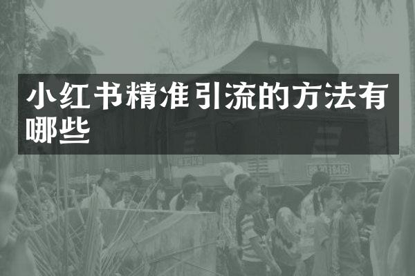 小红书精准引流的方法有哪些