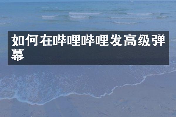 如何在哔哩哔哩发高级弹幕
