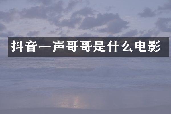 抖音一声哥哥是什么电影