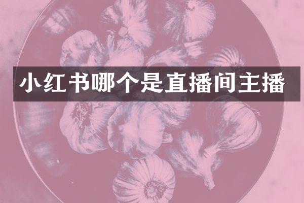 小红书哪个是直播间主播