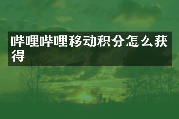 哔哩哔哩移动积分怎么获得