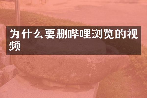 为什么要删哔哩浏览的视频
