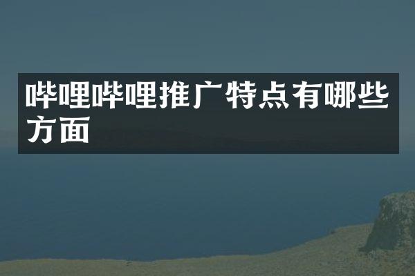哔哩哔哩推广特点有哪些方面
