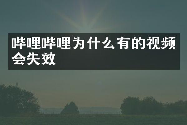哔哩哔哩为什么有的视频会失效