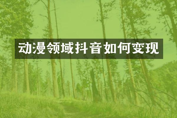 动漫领域抖音如何变现