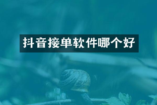 抖音接单软件哪个好