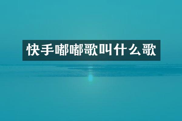 快手嘟嘟歌叫什么歌