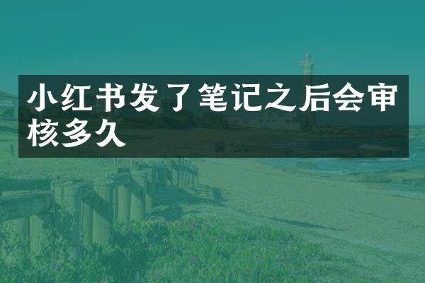 小红书发了笔记之后会审核多久