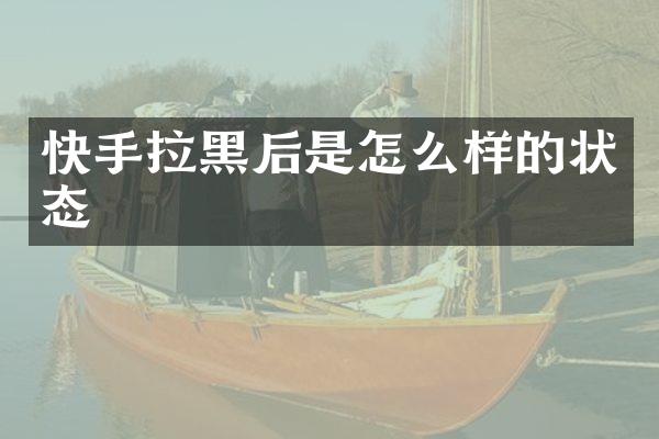 快手拉黑后是怎么样的状态