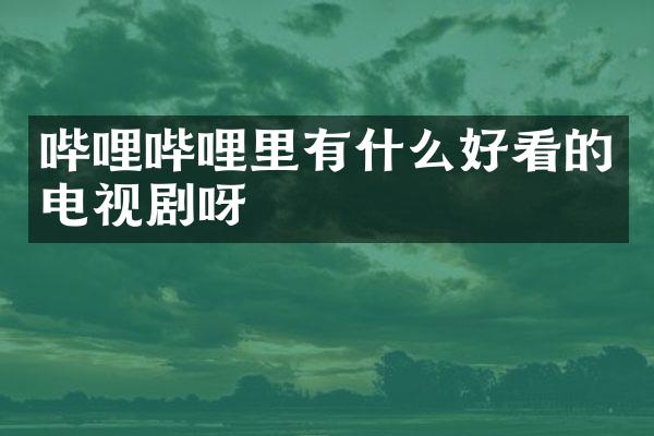哔哩哔哩里有什么好看的电视剧呀
