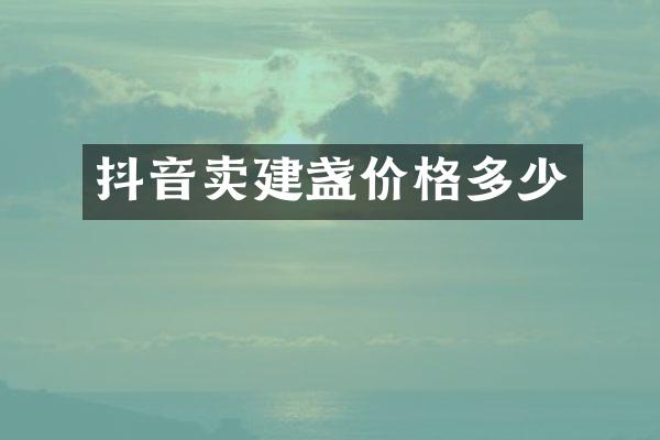 抖音卖建盏价格多少