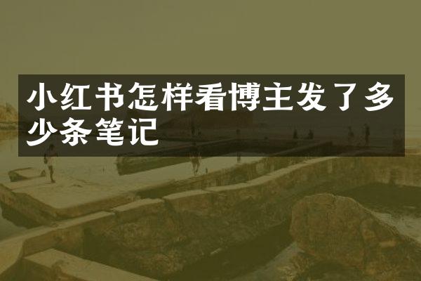 小红书怎样看博主发了多少条笔记