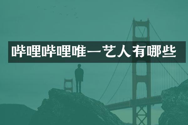哔哩哔哩唯一艺人有哪些