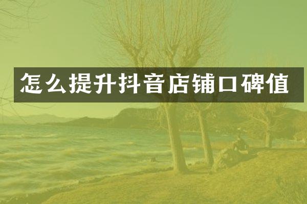 怎么提升抖音店铺口碑值